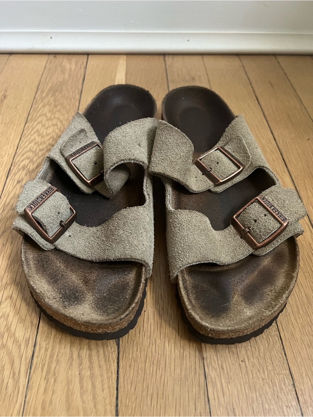 Birkenstock Suede Two-Strap Sandal in Tan